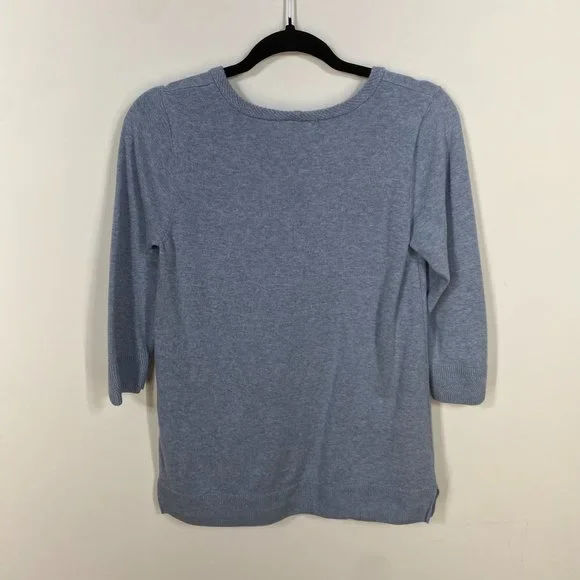 Jeanne Pierre Lightweight Blue Sweater 100% Cotton Women's Size: S - Picture 4 of 4